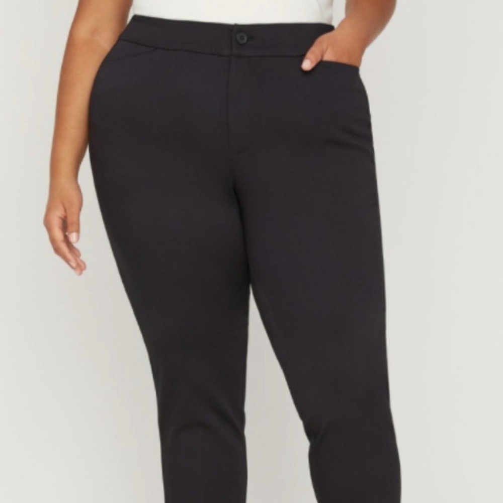 Catherines Universal Pant Dress Pants Straight Leg Pockets Black size 20w
